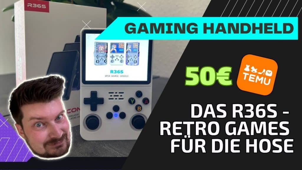 Retro-Spielkonsole R36s im Handheld-Format mit vorinstallierten Klassikern – tragbar und ideal für unterwegs