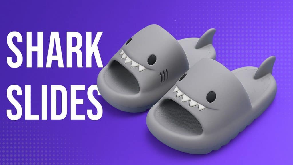Lustige Badelatschen im Hai-Design mit 3D-Maul-Optik – rutschfest und ein echter Hingucker am Pool